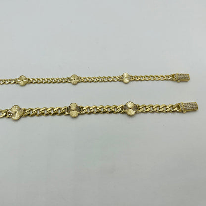Solid Gold 3 Clover Bracelet