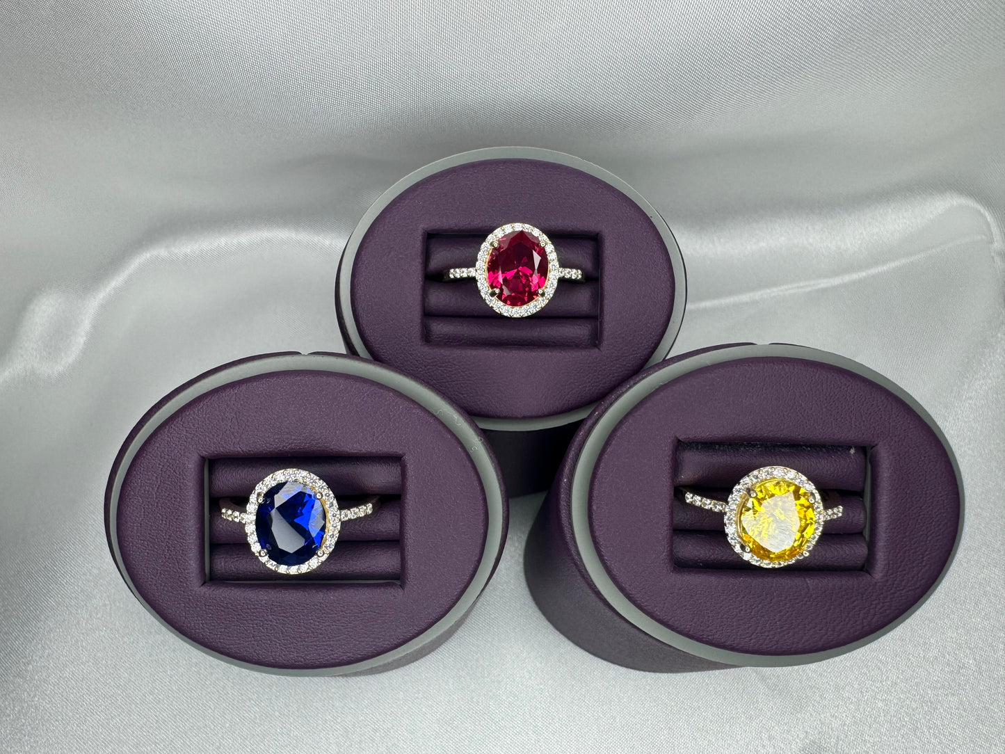 14K Gold Gemstone Oval Rings