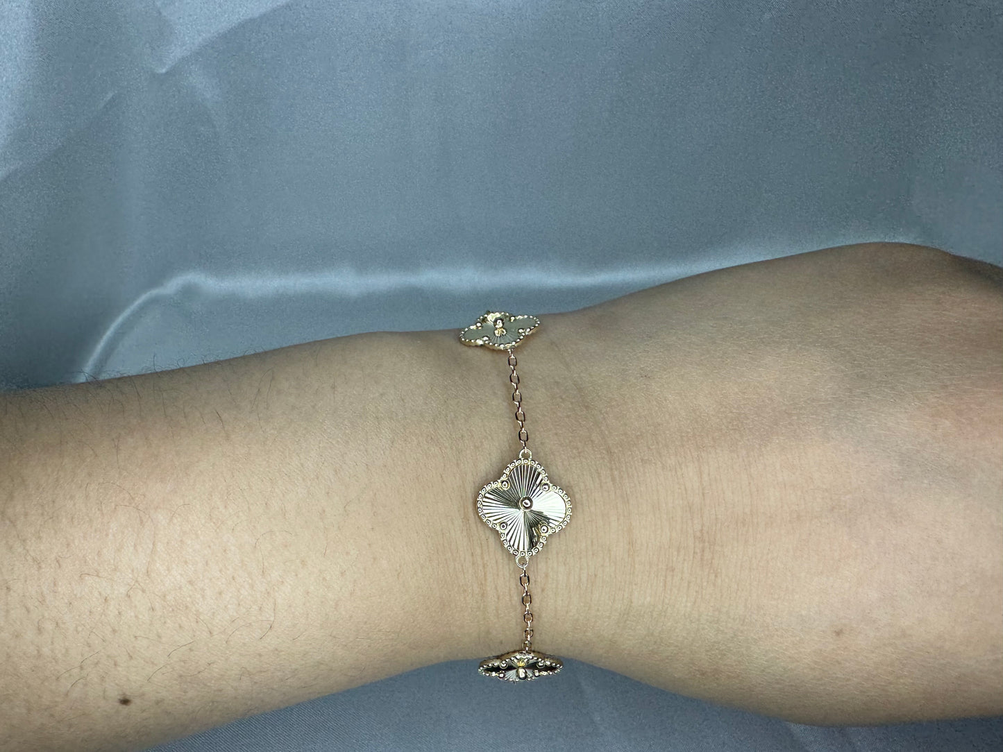 14k Gold Clover Bracelet.