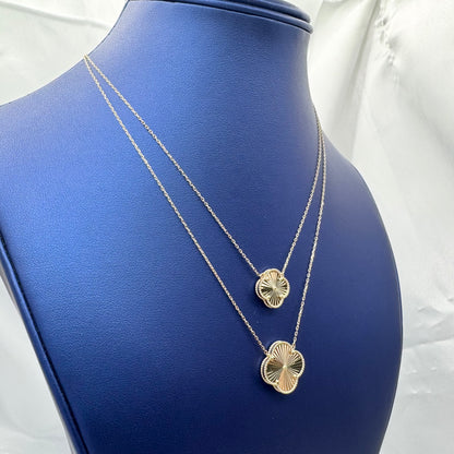 14K Yellow Gold Clover Necklace