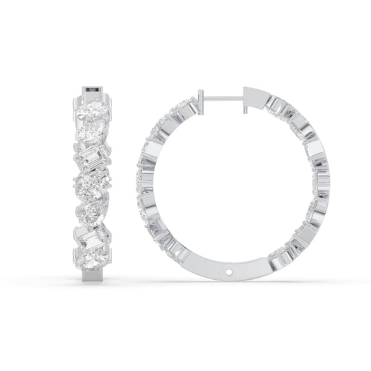 Mixed Inside-Out Hoop Earrings