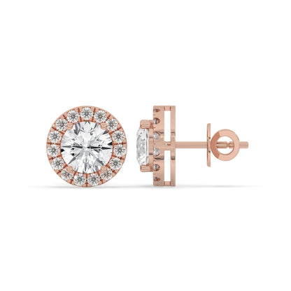 Round Halo Stud Earrings