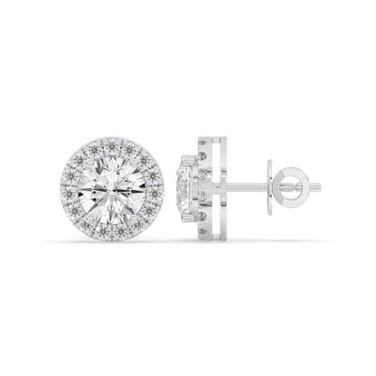 Round Halo Stud Earrings