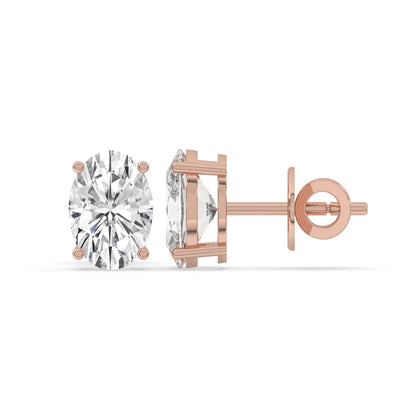 Oval Solitaire Stud Earrings