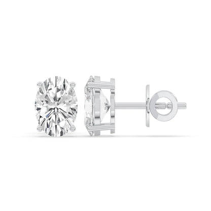 Oval Solitaire Stud Earrings