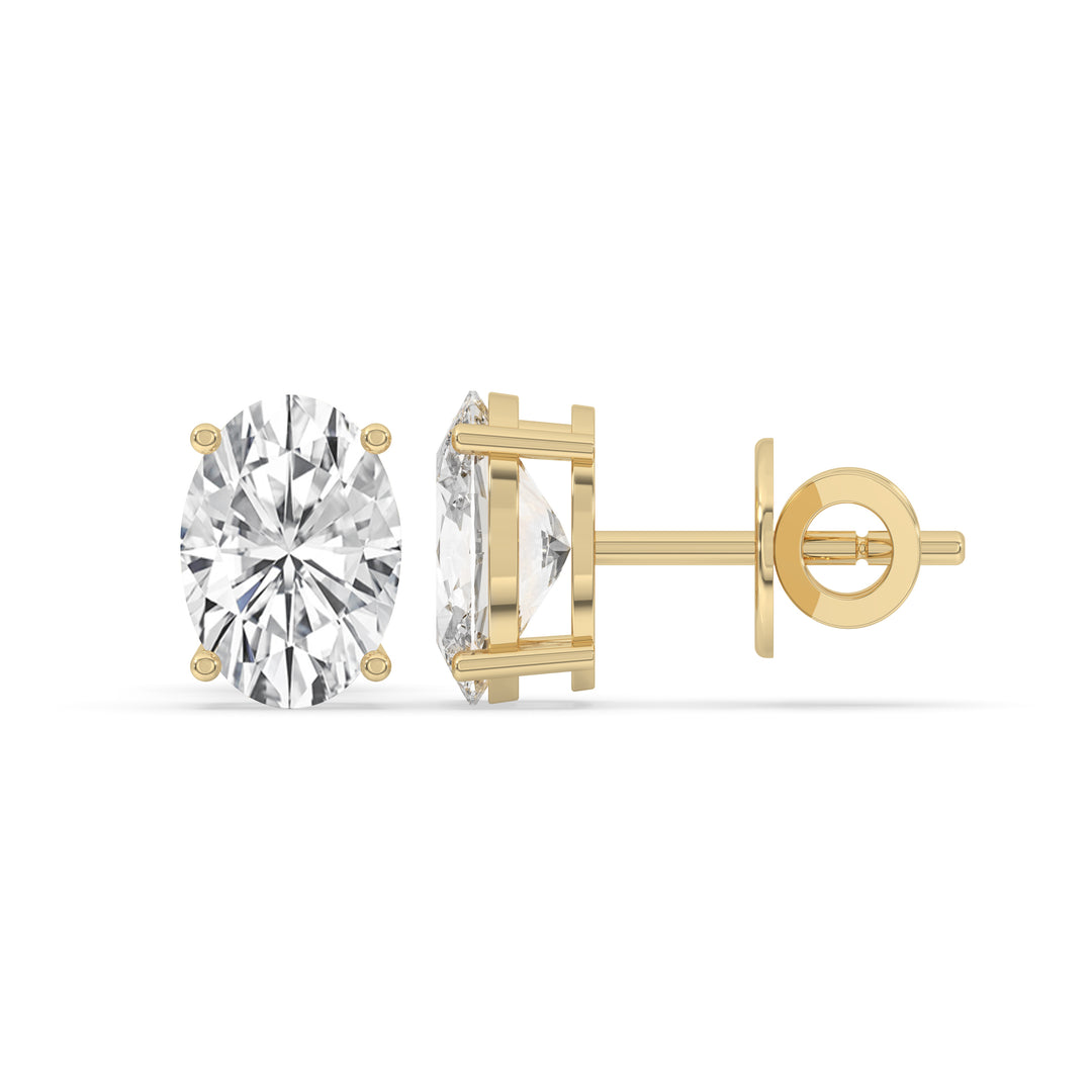 Oval Solitaire Stud Earrings