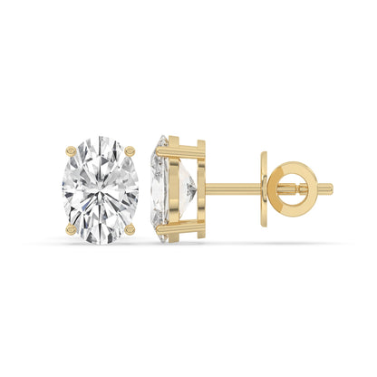 Oval Solitaire Stud Earrings