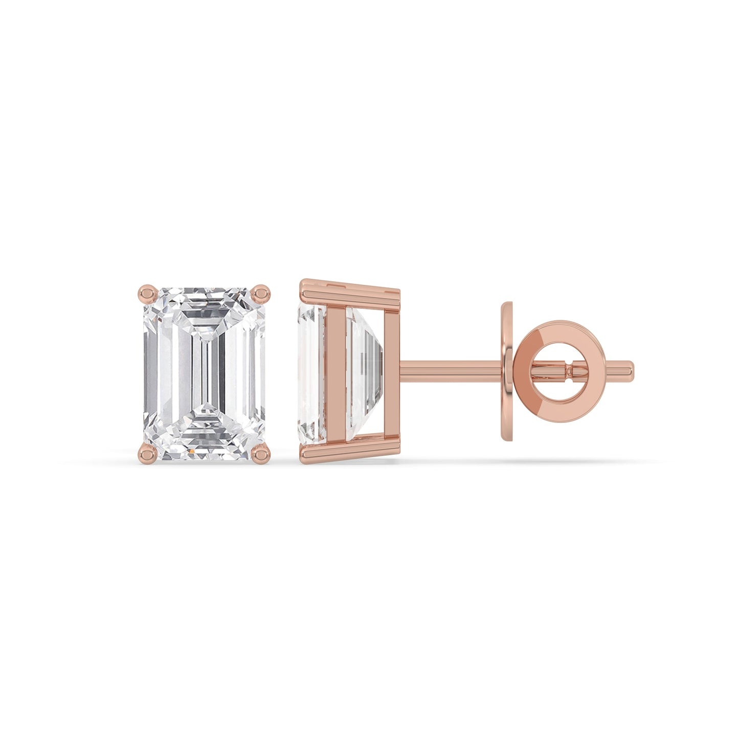 Emerald Solitaire Stud Earrings
