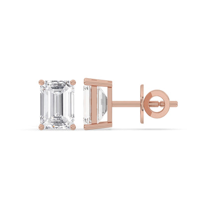Emerald Solitaire Stud Earrings