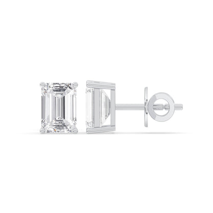 Emerald Solitaire Stud Earrings