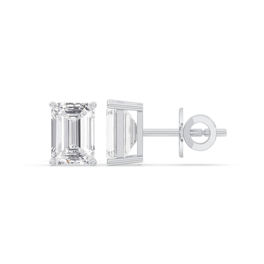 Emerald Solitaire Stud Earrings