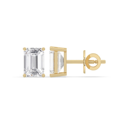 Emerald Solitaire Stud Earrings