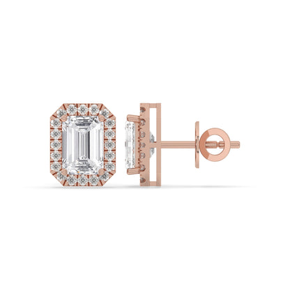 Emerald Solitaire Stud Earrings