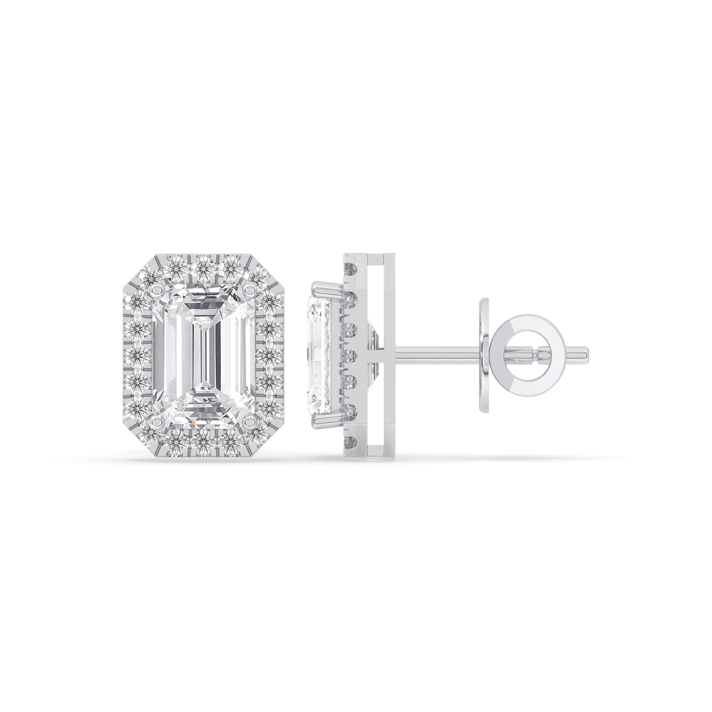 Emerald Solitaire Stud Earrings