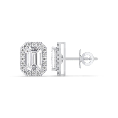 Emerald Solitaire Stud Earrings