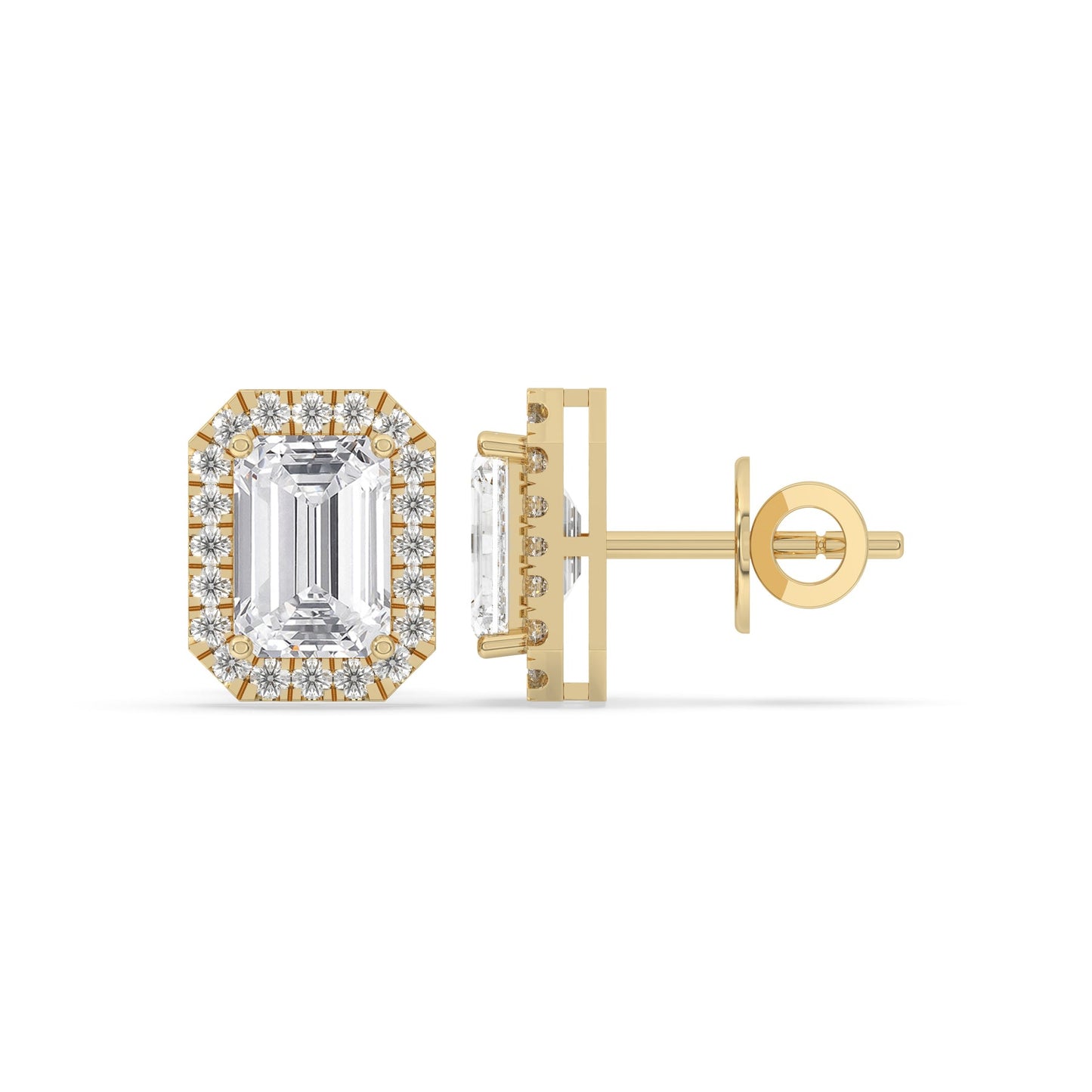 Emerald Solitaire Stud Earrings