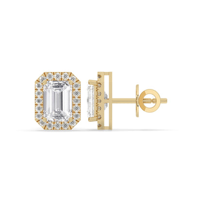 Emerald Solitaire Stud Earrings