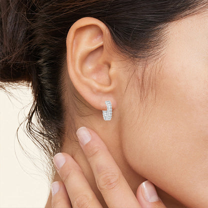 Inside-Out Emerald Shape Hoop Earrings