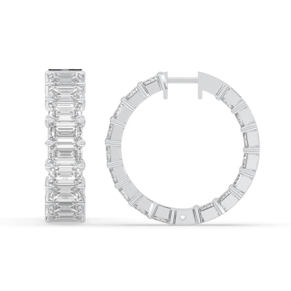 Inside-Out Emerald Shape Hoop Earrings