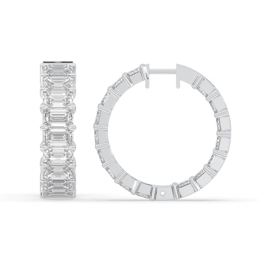 Inside-Out Emerald Shape Hoop Earrings