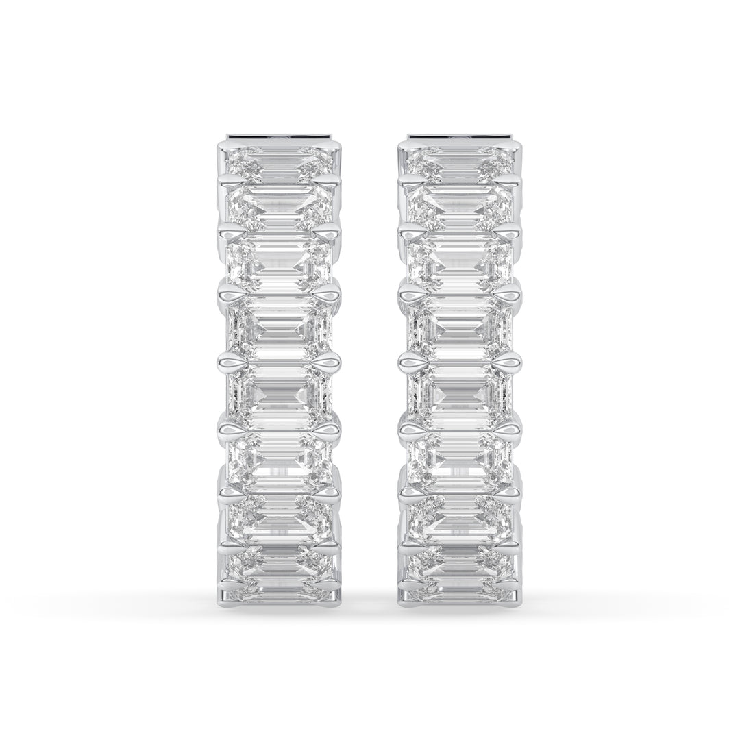 Inside-Out Emerald Shape Hoop Earrings