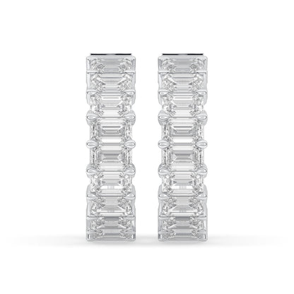 Inside-Out Emerald Shape Hoop Earrings