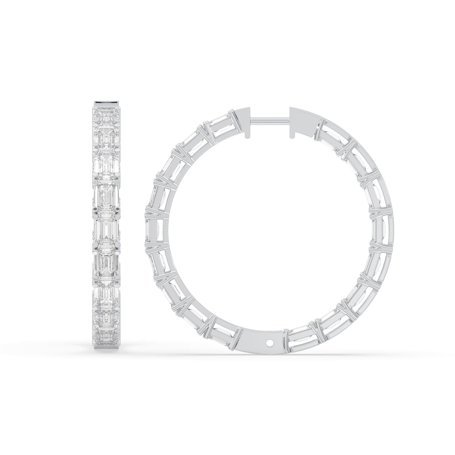 Inside-Out Emerald Cut Hoop Earrings