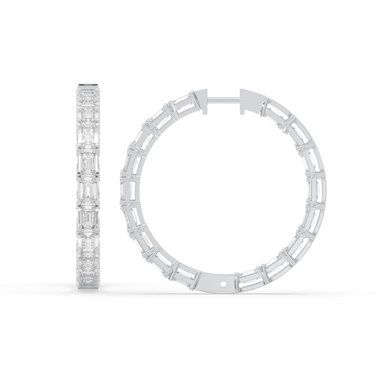 Inside-Out Emerald Cut Hoop Earrings