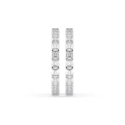 Inside-Out Emerald Cut Hoop Earrings