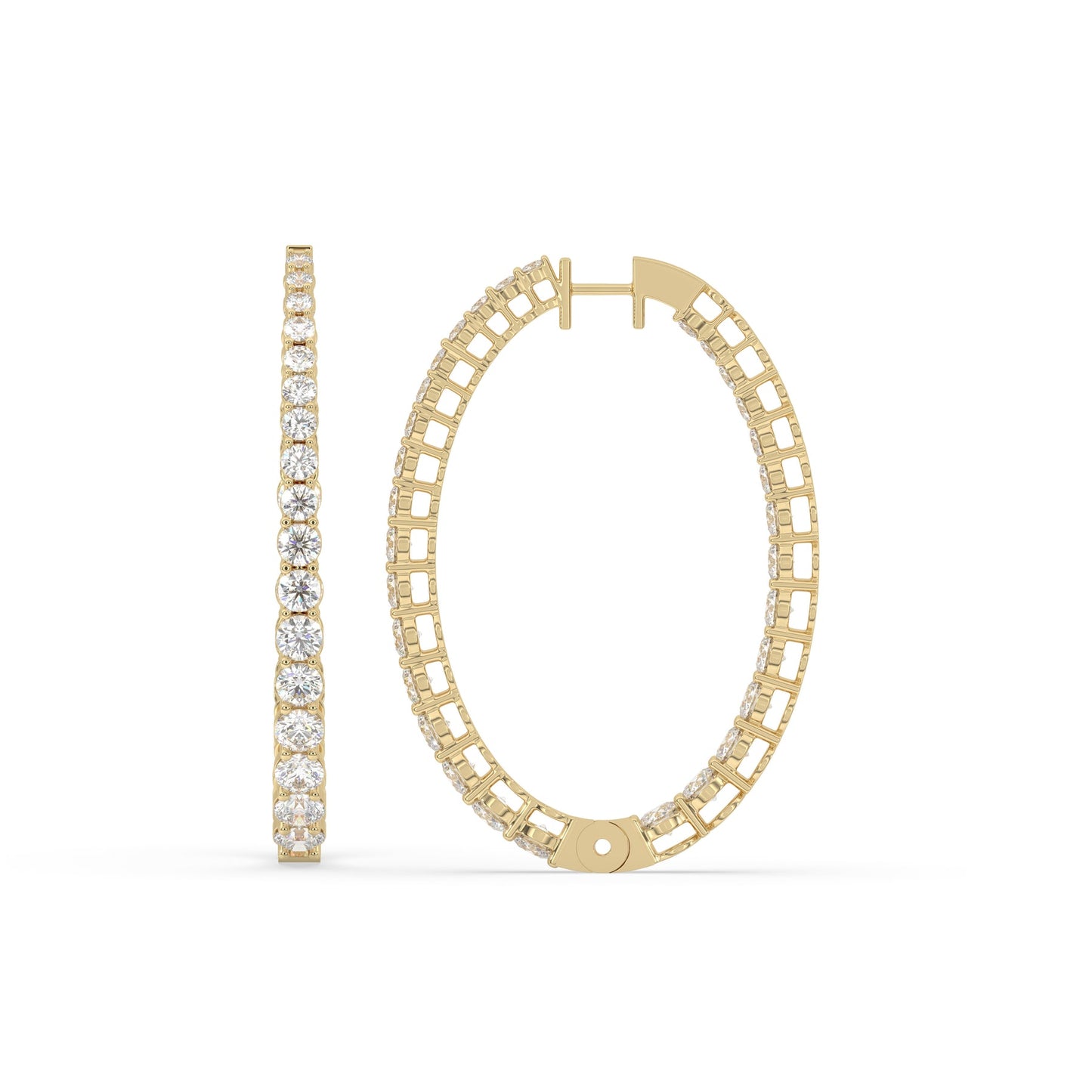 Round Inside-Out Huggie Hoop Earrings