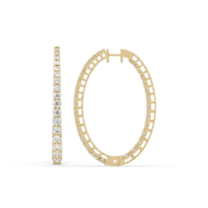 Round Inside-Out Huggie Hoop Earrings