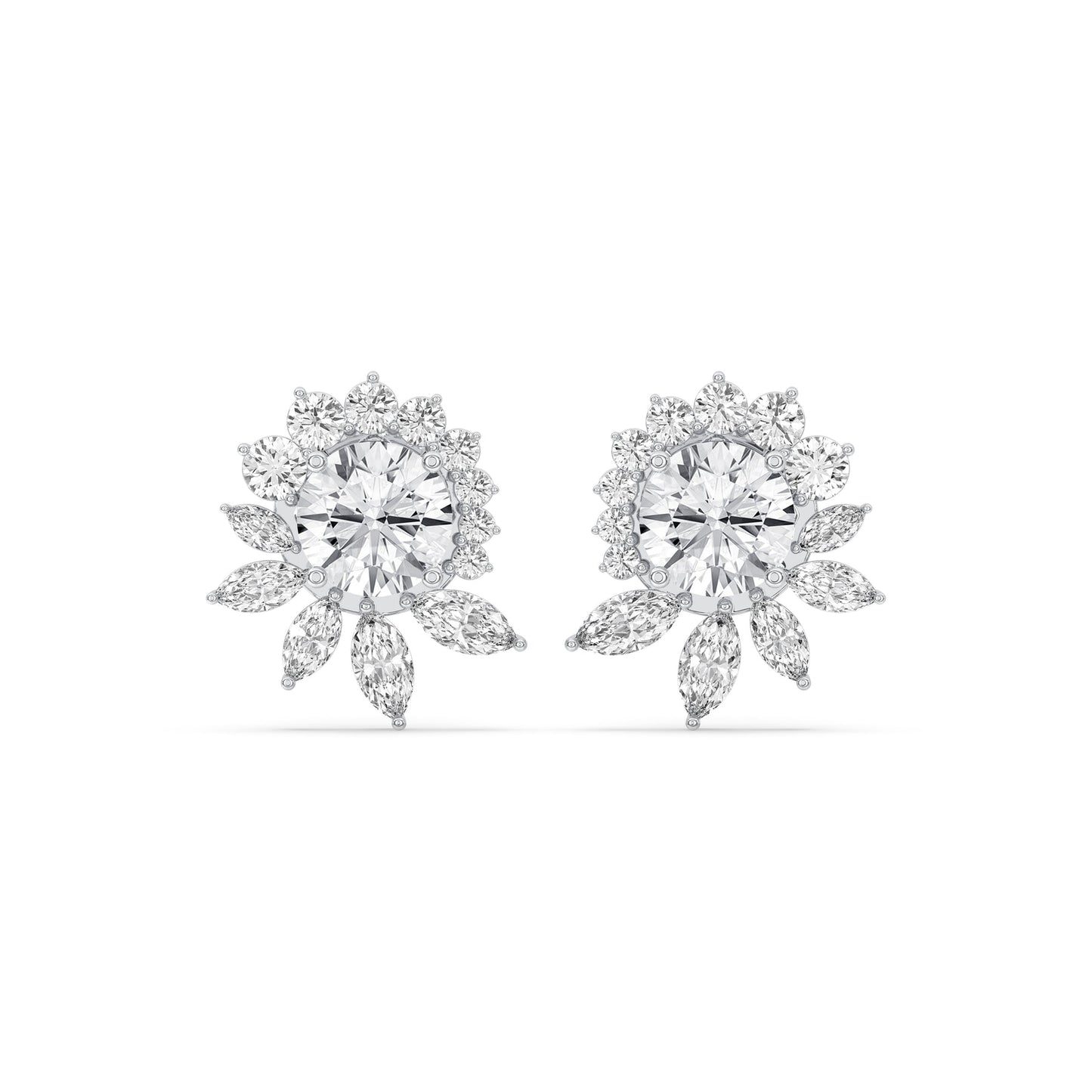 Floral Cluster Stud Earrings