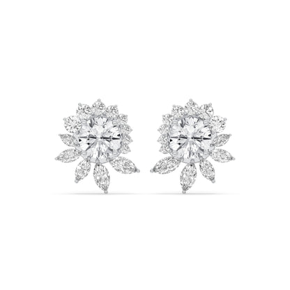 Floral Cluster Stud Earrings
