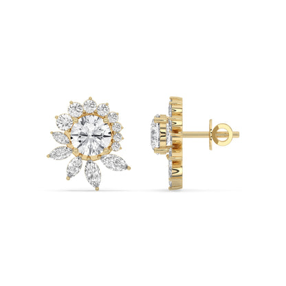 Floral Cluster Stud Earrings