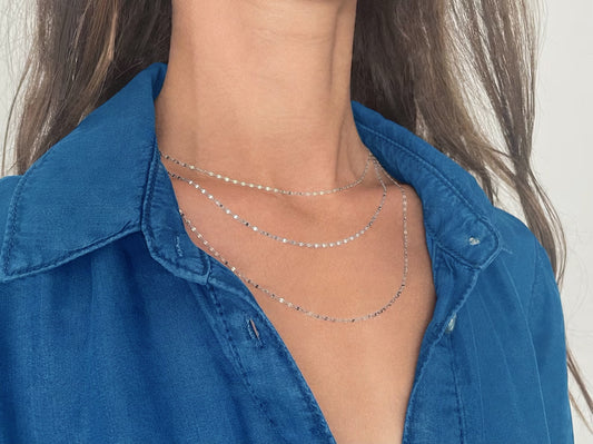 14K Gold Mirror Rolo Chain Necklace