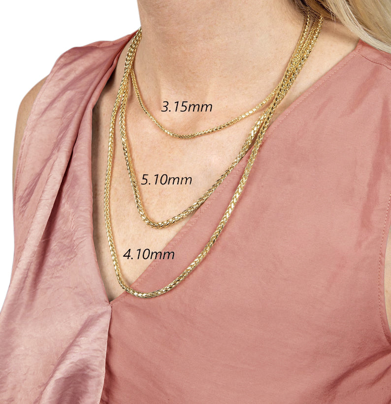 Solid 14K White Gold Bead Chain Necklace 1.0mm- 2.5mm Wide