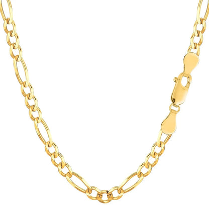 Solid 10K Yellow Gold Figaro Chain, 7" - 30" Inch, 2mm - 8mm Thick Gold Chain, 10K Figaro Necklace, Figaro Link Chain, Figaro Yellow Gold