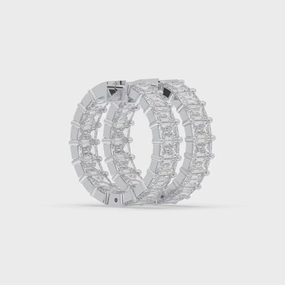 Inside-Out Emerald Shape Hoop Earrings