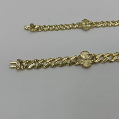 Solid Gold 3 Clover Bracelet