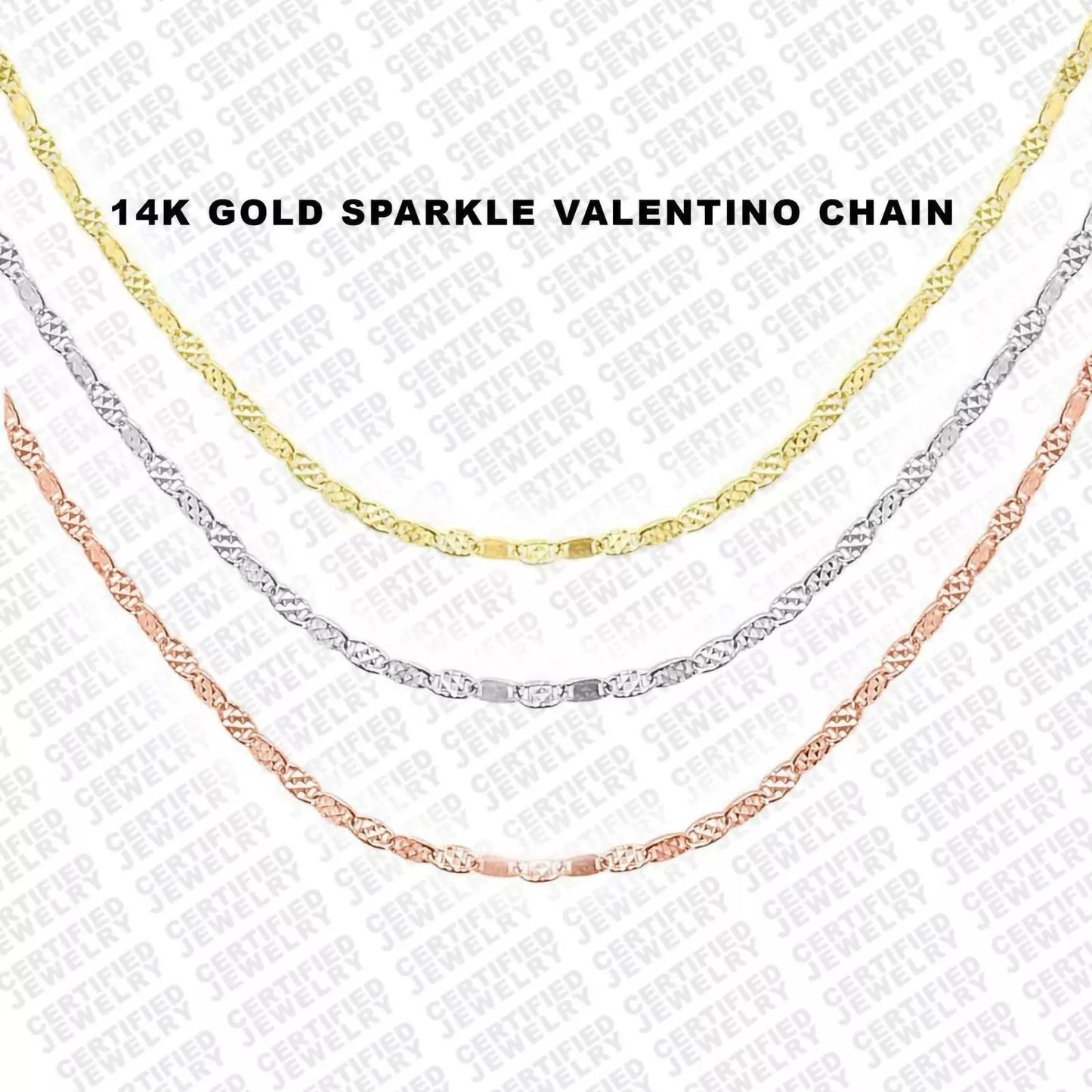 14K Gold Sparkle Mirror Chain Necklace