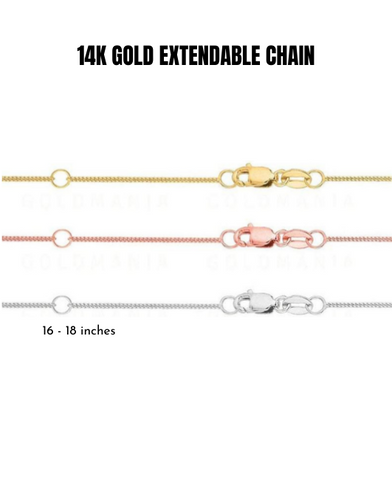 14K Solid Gold Gourmette Curb Chain Necklace