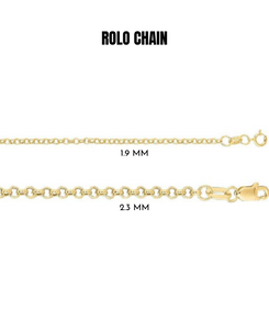 14K Gold Rolo Chain Necklace