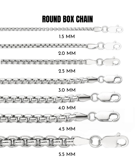 925 Silver Round Box Chain Necklace