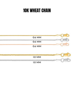 10K Solid Gold Wheat Chain Necklace