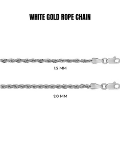 14K White Gold Rope Chain Necklace