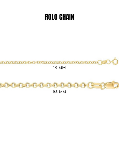 14K Gold Rolo Chain Necklace