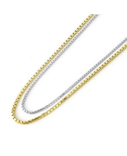Solid 14K Gold Octagonal Box Chain Necklace, 16" - 24" Inch, 1mm Wide, White Yellow Gold, Gold Box Chain, Box Gold Chain , 14K Box Chain