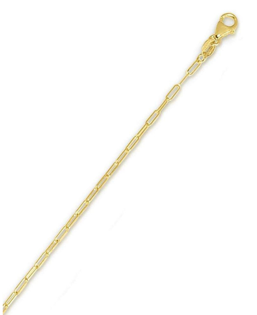 14k Yellow Gold Paperclip Chain Necklace, 1.5mm to 6.1mm Wide.