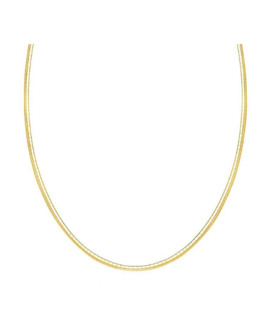 14K Solid Gold Classic Omega Chain Necklace, 2.00 mm to 6.00 mm Wide.