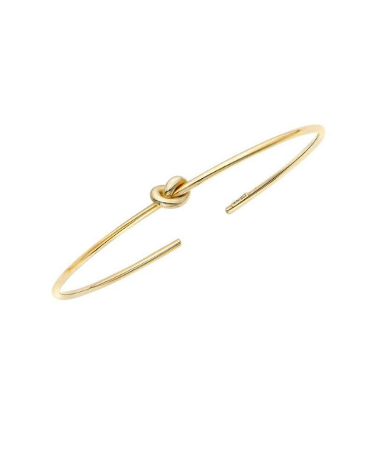 14k Yellow Gold, White Gold, and Rose Gold Polished Cuff Knot Bangle - 5.5mm Wide Bracelet